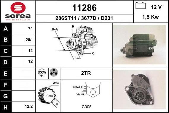 EAI 11286 - Стартер autospares.lv