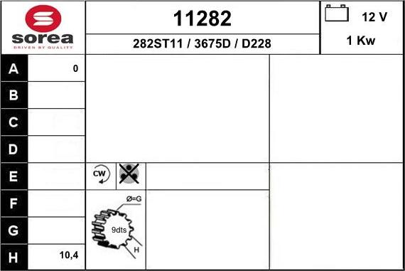 EAI 11282 - Стартер autospares.lv