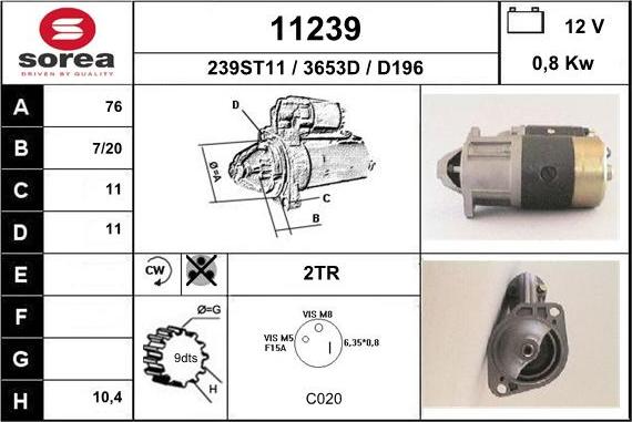 EAI 11239 - Стартер autospares.lv