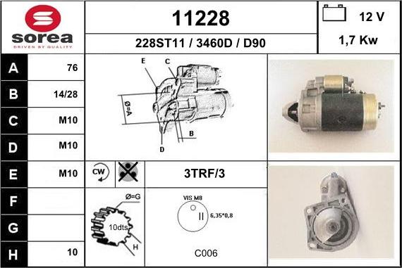 EAI 11228 - Стартер autospares.lv