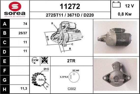 EAI 11272 - Стартер autospares.lv