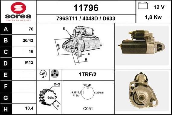 EAI 11796 - Стартер autospares.lv