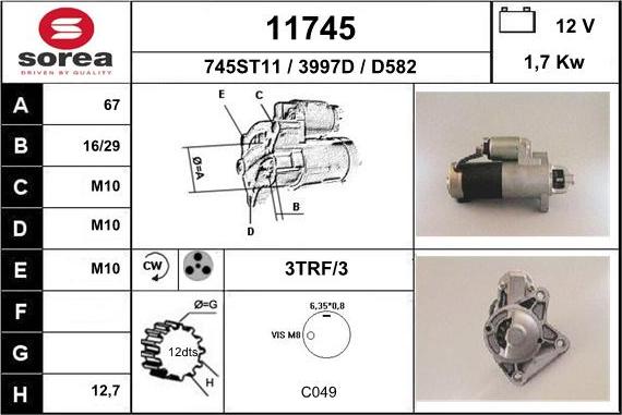 EAI 11745 - Стартер autospares.lv