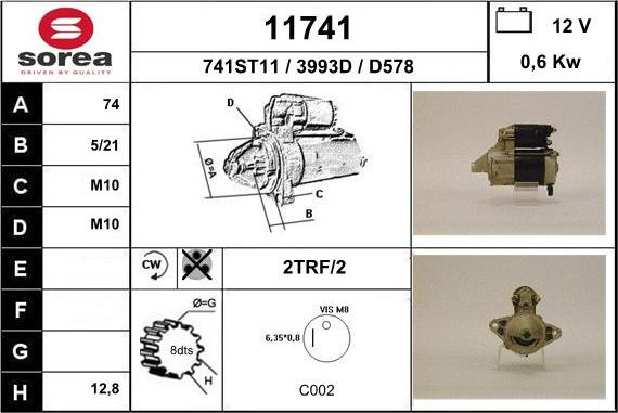 EAI 11741 - Стартер autospares.lv