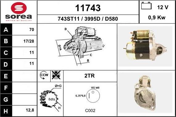 EAI 11743 - Стартер autospares.lv