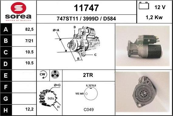 EAI 11747 - Стартер autospares.lv