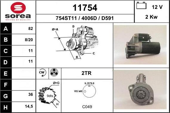 EAI 11754 - Стартер autospares.lv