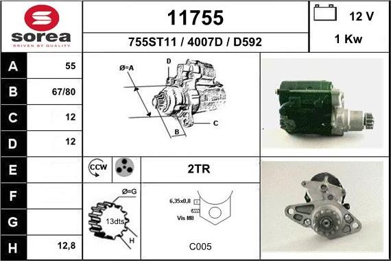 EAI 11755 - Стартер autospares.lv