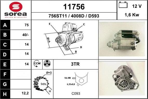 EAI 11756 - Стартер autospares.lv