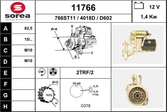 EAI 11766 - Стартер autospares.lv