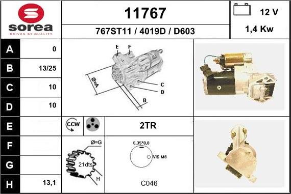 EAI 11767 - Стартер autospares.lv