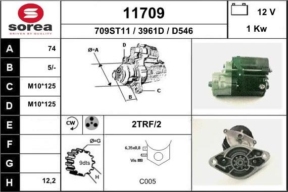 EAI 11709 - Стартер autospares.lv