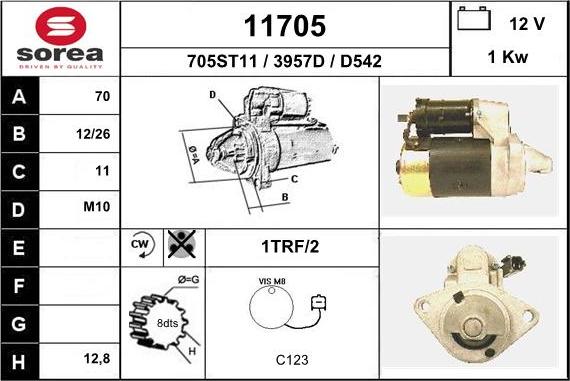 EAI 11705 - Стартер autospares.lv