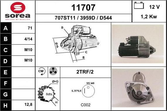 EAI 11707 - Стартер autospares.lv