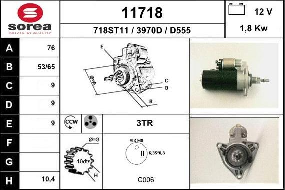 EAI 11718 - Стартер autospares.lv