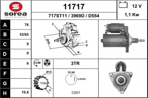 EAI 11717 - Стартер autospares.lv