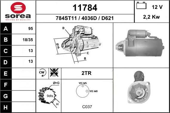 EAI 11784 - Стартер autospares.lv