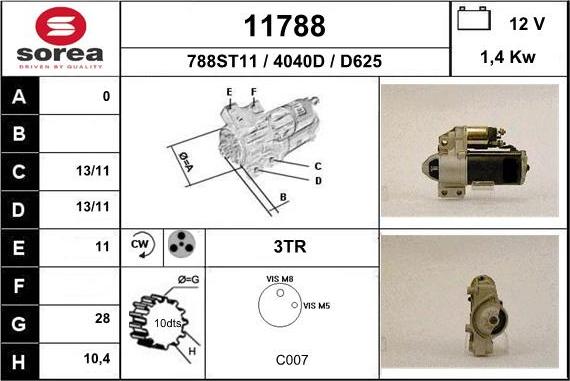 EAI 11788 - Стартер autospares.lv