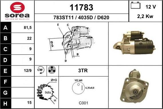 EAI 11783 - Стартер autospares.lv