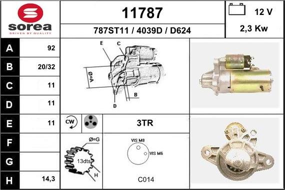 EAI 11787 - Стартер autospares.lv