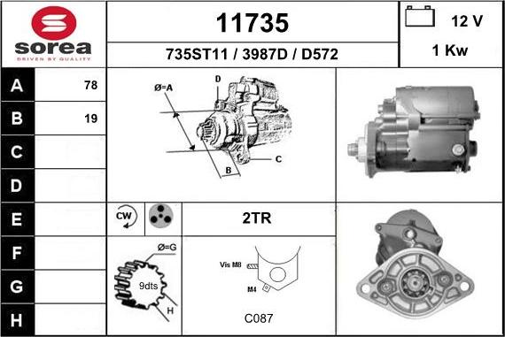 EAI 11735 - Стартер autospares.lv