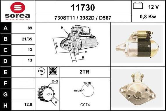 EAI 11730 - Стартер autospares.lv