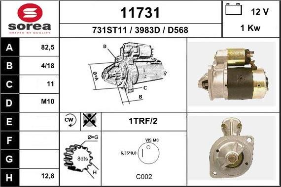 EAI 11731 - Стартер autospares.lv