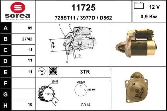 EAI 11725 - Стартер autospares.lv