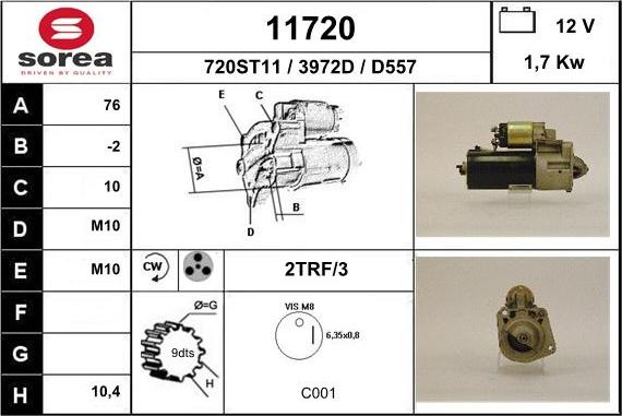 EAI 11720 - Стартер autospares.lv