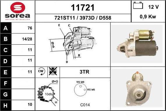 EAI 11721 - Стартер autospares.lv