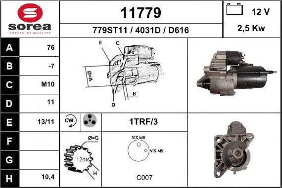 EAI 11779 - Стартер autospares.lv