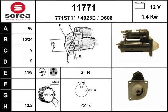 EAI 11771 - Стартер autospares.lv