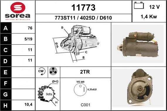 EAI 11773 - Стартер autospares.lv