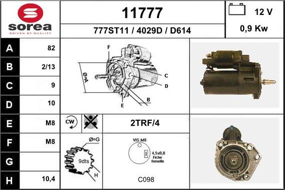 EAI 11777 - Стартер autospares.lv