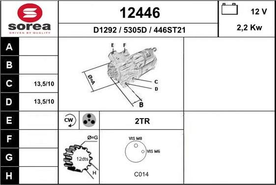 EAI 12446 - Стартер autospares.lv