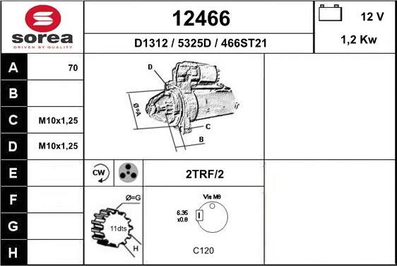 EAI 12466 - Стартер autospares.lv