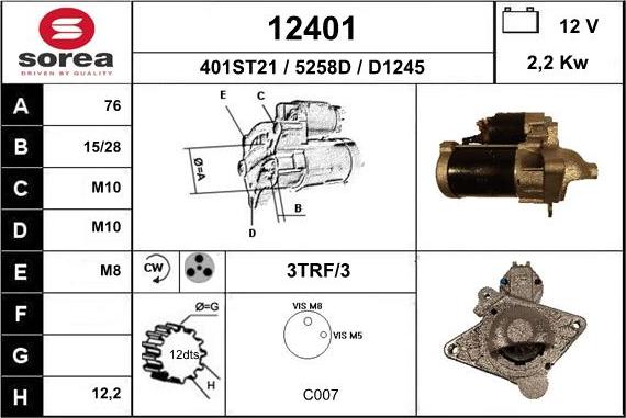 EAI 12401 - Стартер autospares.lv