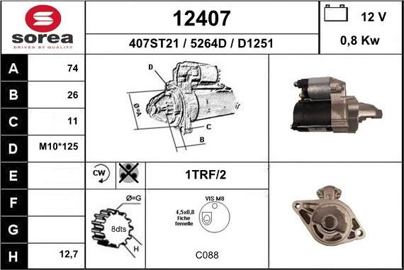 EAI 12407 - Стартер autospares.lv