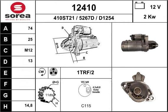 EAI 12410 - Стартер autospares.lv