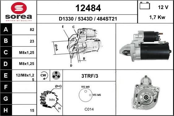 EAI 12484 - Стартер autospares.lv