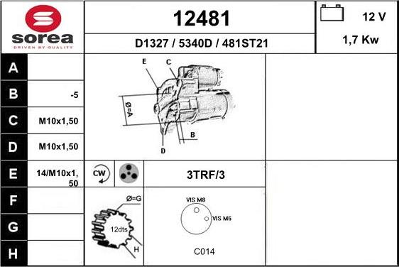 EAI 12481 - Стартер autospares.lv