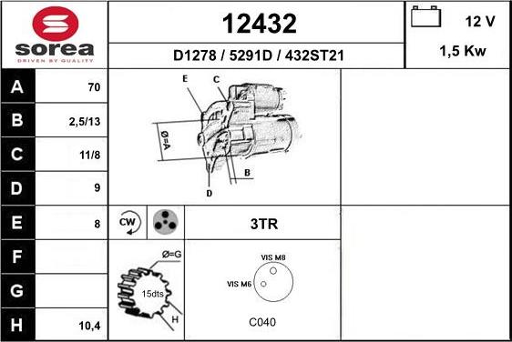 EAI 12432 - Стартер autospares.lv