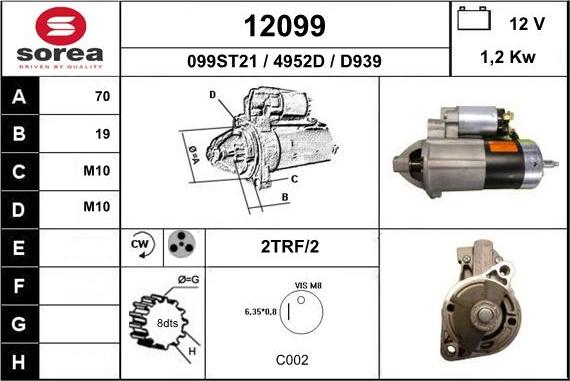 EAI 12099 - Стартер autospares.lv