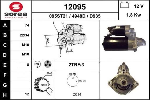 EAI 12095 - Стартер autospares.lv