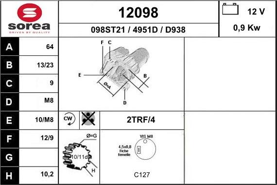 EAI 12098 - Стартер autospares.lv