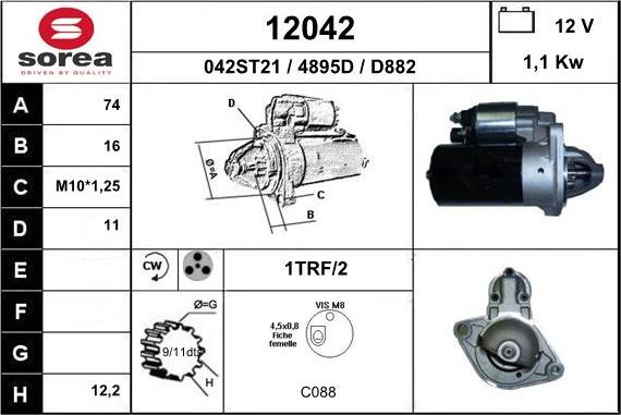 EAI 12042 - Стартер autospares.lv