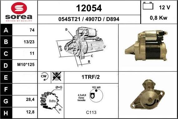 EAI 12054 - Стартер autospares.lv