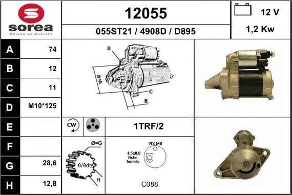 EAI 12055 - Стартер autospares.lv