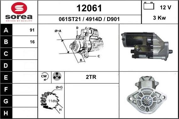EAI 12061 - Стартер autospares.lv