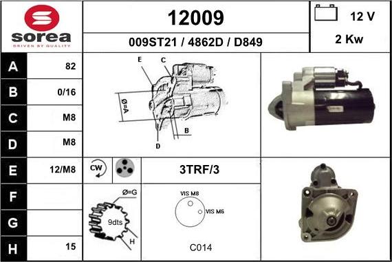 EAI 12009 - Стартер autospares.lv